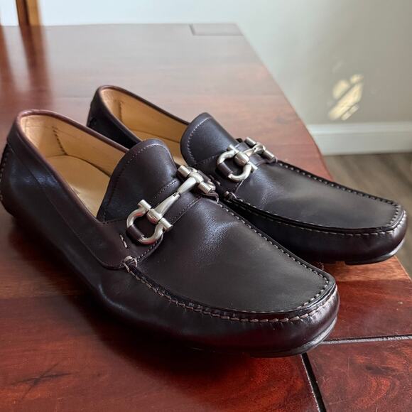 Salvatore Ferragamo Parigi Gancini Bit Driving Moc Shoe loafer brown leather 9 - Picture 5 of 14